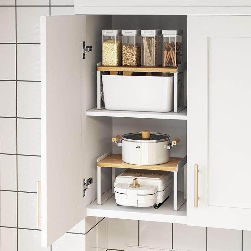 P能K7J厨碗房橱柜内调味料分层架柜子隔板置物架家F765TJSJ用多功