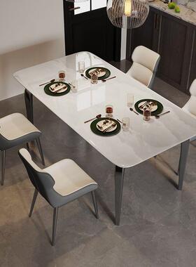 意式超晶石桌餐椅组合大现简约微晶石小户型ZAX长方形石吃饭桌子
