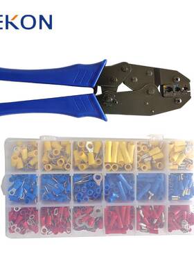 现货WX-30J预绝缘端子压线钳套装 叉型接线冷压裸端子压线钳套装