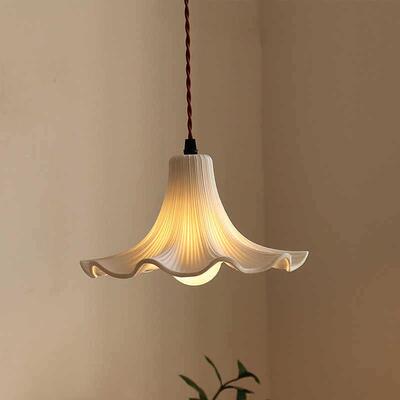 法中古风花瓣陶瓷小灯创厅意式餐吧台卧吊室床头玄关过道民宿9704