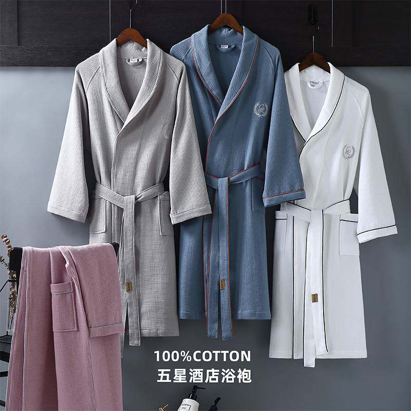 五星酒店浴袍成人男士女浴衣纯棉居家睡袍吸水速干四季通用情侣