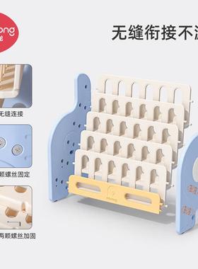 儿童书架宝宝绘本架落地书柜置家架玩具物小77550型用二合纳一收