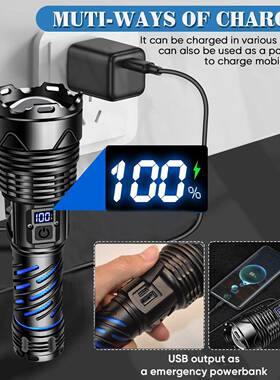 跨境新款数显电户量指PA12-P16016强光爆亮手电筒带示冲电0宝探险