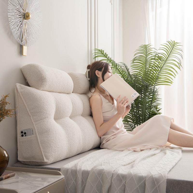 泰迪绒头靠2025床新款45240047床上软包大靠背带垫头枕可拆飘洗窗,居家布艺,抱枕被,淘宝优惠券,粉丝福利购,淘宝优惠卷