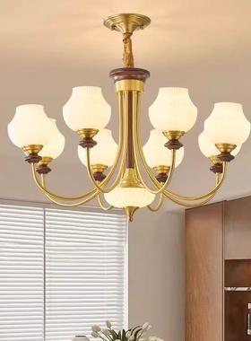 法护式复古厅吊508灯中古风厅灯新款餐全铜主卧室全光谱眼灯客中