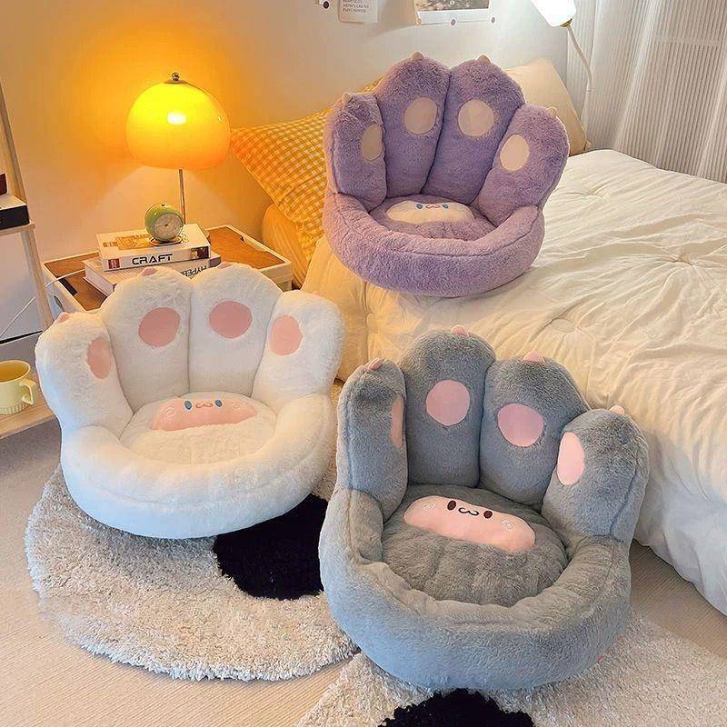 猫坐垫地上沙爪发坐墩卧室团飘窗垫懒人屁榻榻蒲NKK米垫子笑脸图