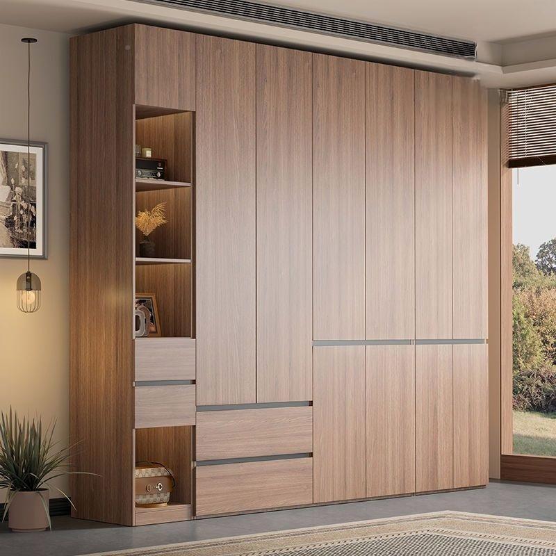 木松实板衣柜现欧简约免拉代手卧室1家用简易衣橱