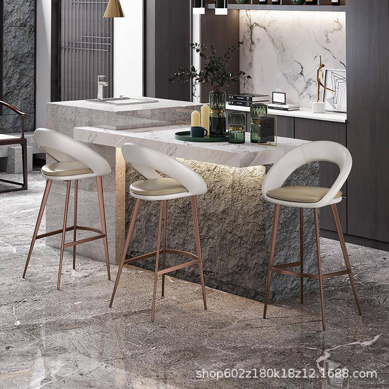 吧台椅椅高脚厨子轻奢房家计用大师设中岛台高餐椅靠背吧凳HD-737