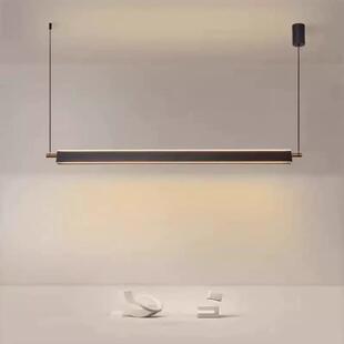 极简餐厅吊设师长灯条吧台餐灯桌简约轻奢一字上下发计光饭565厅