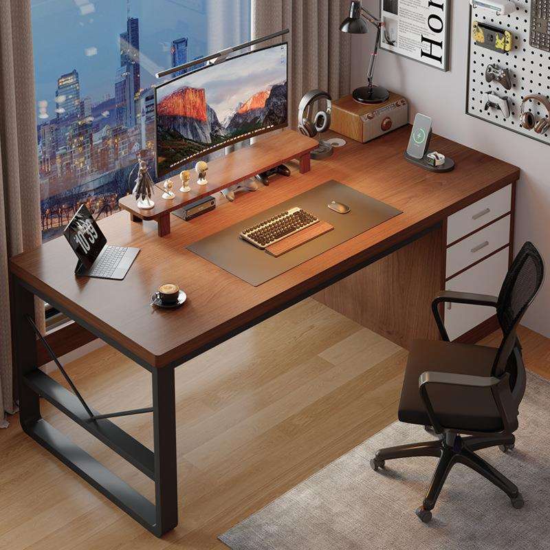 电脑桌台式家用工作台桌子简易长方形办公桌写字桌带抽屉卧室书桌