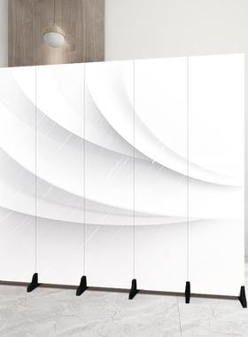 室内纯白色屏风隔断墙折叠移动办公室客厅玄关现代家用遮挡板折屏