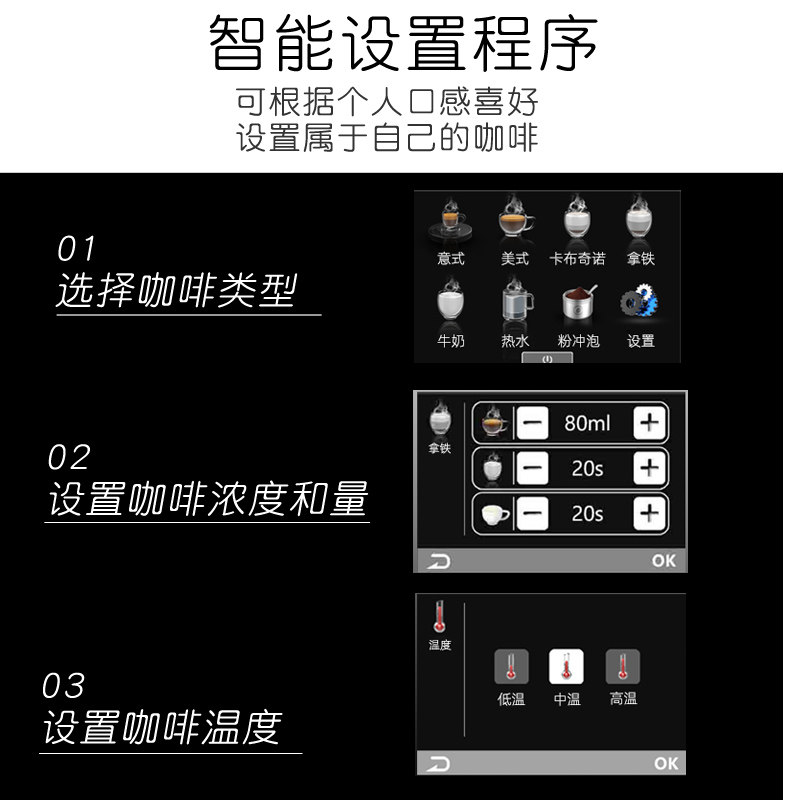 EB亿贝斯特意式咖啡机家用全自动110V小型商用咖啡机研磨一体
