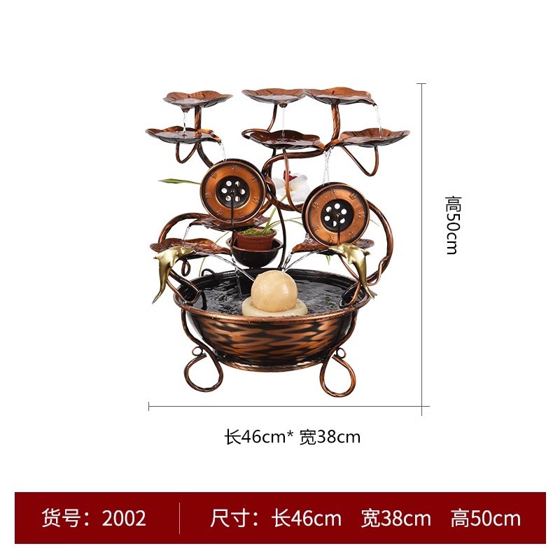 办公室桌面招财纯铜流水装饰品摆件客厅循环水乔迁新居礼品开业