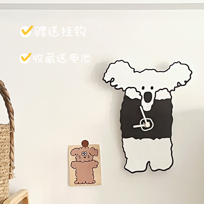 时钟挂墙免打孔可爱少女心卧室挂钟客厅书桌床头摆件桌面静音钟表