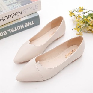 y软底皮豆豆鞋 新款 浅口尖头孕妇晚晚网红防 女2020春夏季 平底单鞋