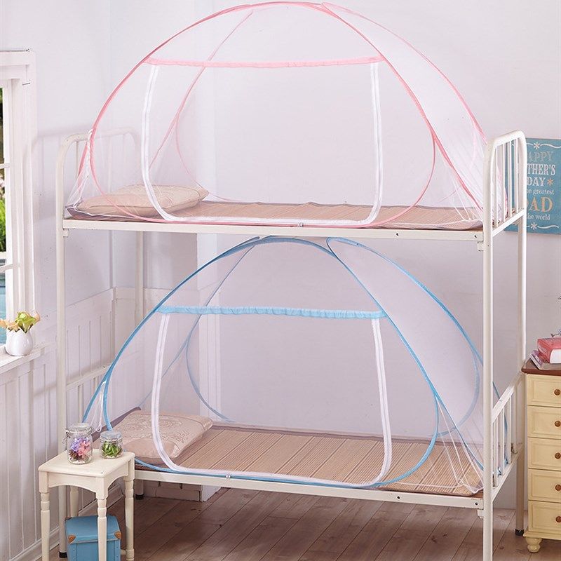 学生蚊帐蒙古包宿舍上下床免安装蚊帐0.91.0长1.9 2米床三门80