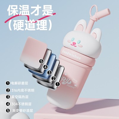 2025新款网红爆款保温杯女高颜值精致高级感水杯女士上班族吸管杯