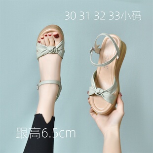 夏季 3031小码 坡跟凉鞋 女2024年新款 G小个子增高厚底松糕外穿凉鞋