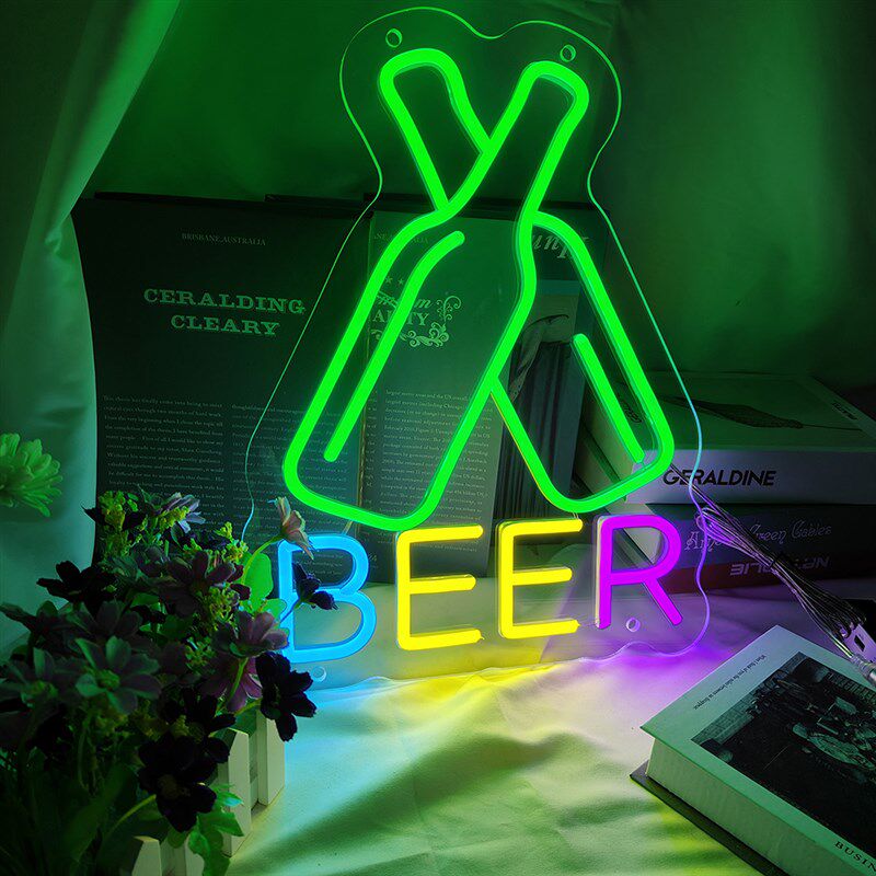 酒吧精酿啤酒霓虹灯室外吧台装饰灯干杯酒杯鸡尾酒灯造型灯发光字