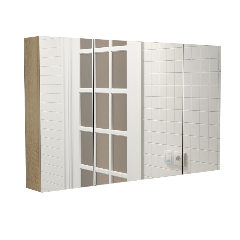 浴室镜柜镜箱挂墙卫生间镜子柜带置物架洗手间壁挂实木储物镜面柜