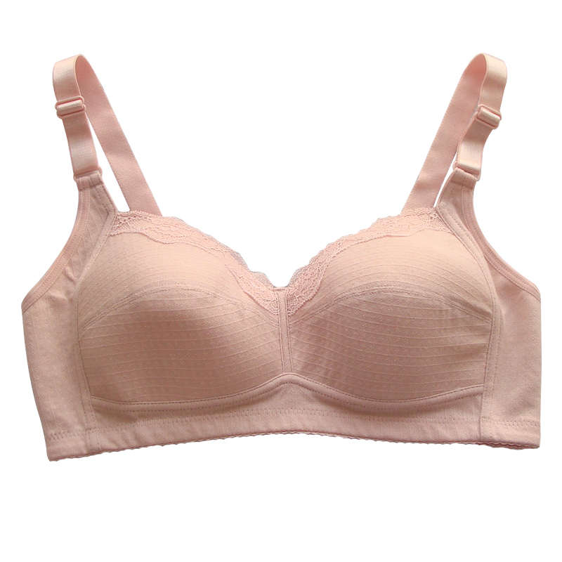 高中生少女全棉全罩杯大胸显小文胸纯色薄海棉无钢圈定型胸罩夏