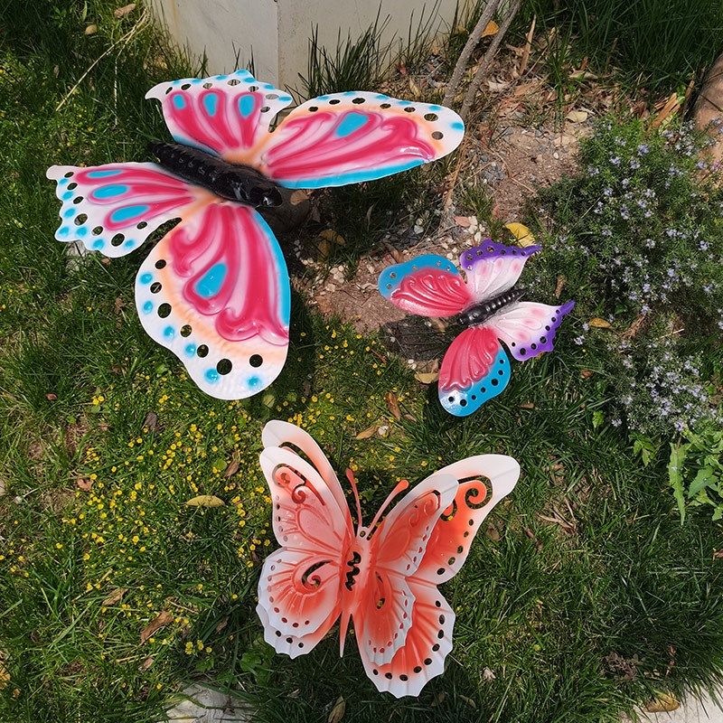 户外仿真铁艺蝴蝶园林景观庭院小区公园草坪插件装饰昆虫动物摆件