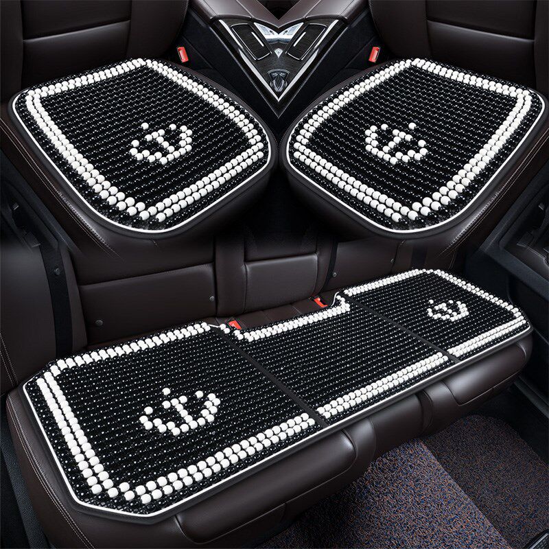 木珠汽车坐垫单片夏季透气通风无靠背三件套四季后排座椅垫车座垫