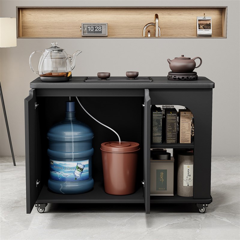 简约实木小边几多功能移动小推车沙发泡茶几小户型岩板角几茶吧几