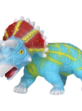 特大号软胶恐龙儿童可坐骑仿真三角龙霸王龙男孩玩具3岁4动物模型