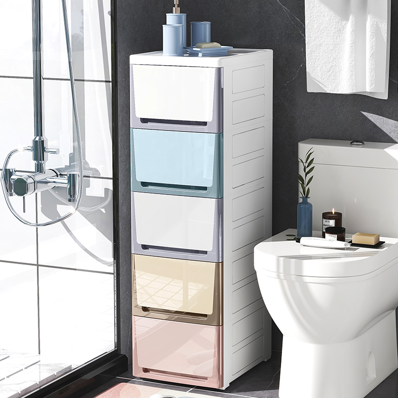 加厚夹缝收纳柜抽屉式卫生间塑料储物柜子角落窄隙厨房多层置物箱