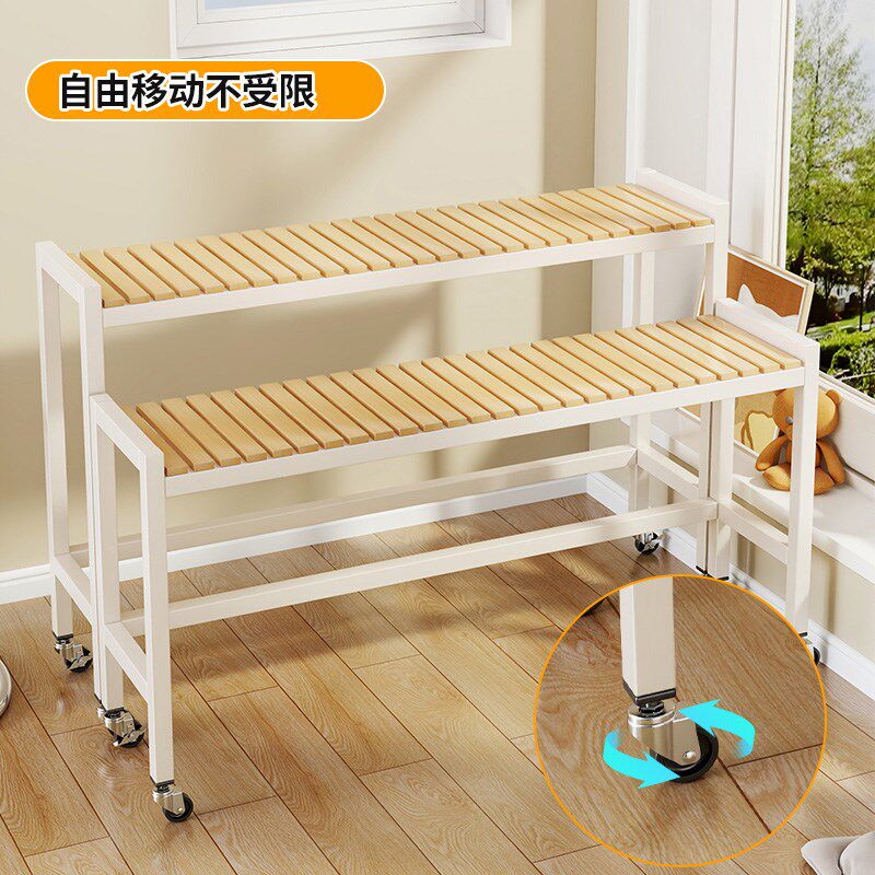 卧室阳台落地带轮花架绿植花盆整理架多肉盆栽收纳架可移动置物架