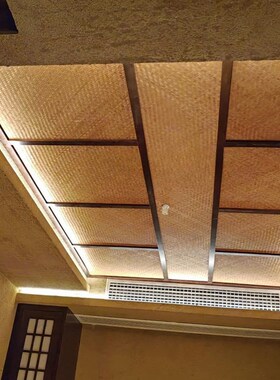 定制高档竹编手工竹席酒店民宿会所顶面墙面装R修材料屏风隔断装