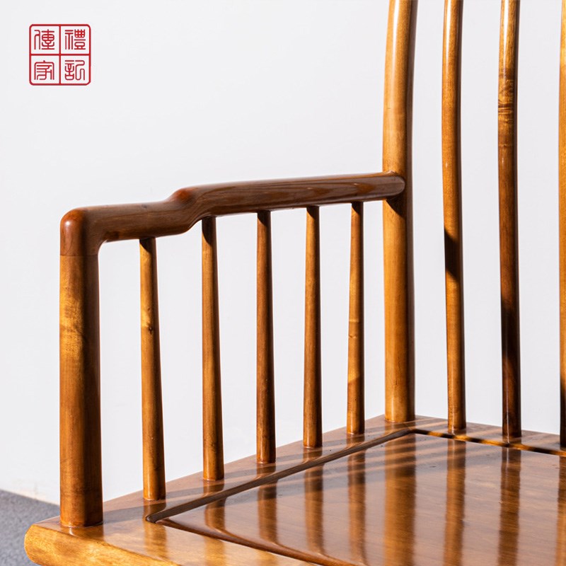 金丝楠木家具实木靠背椅太师椅流苏新中式仿古椅子客厅椅子红木