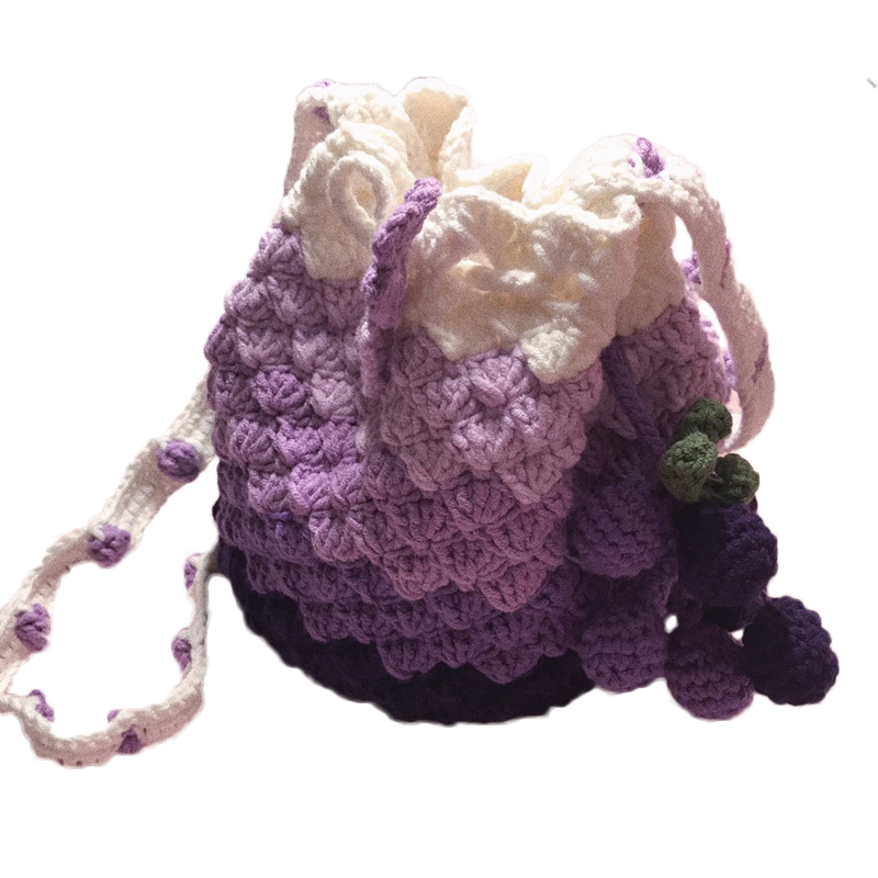 手工 diy 编织钩针毛线包包手机包斜跨渐变包打发时间材料包