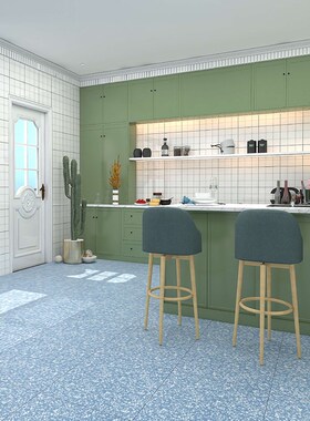 绿色水磨石瓷砖X网红彩色防滑地砖厨房餐厅阳台卫生间墙砖