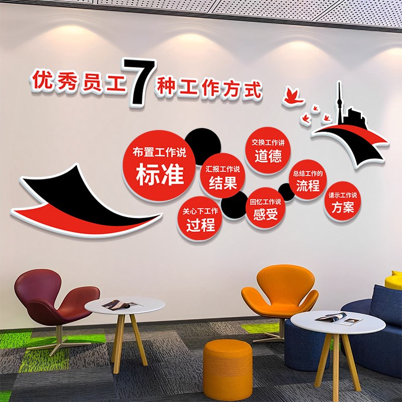 办公室标语墙贴员工激励销售公司文化墙企业会议室励志背景墙贴纸
