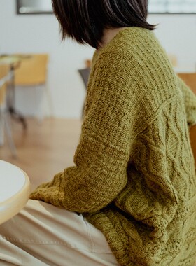 编织人生NO96井川宽松s棒针花样毛衣 DIY编织材料包秋冬粗毛线棒