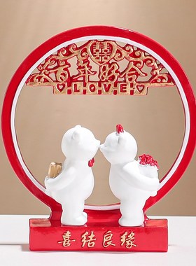 结婚摆件新婚礼物送新人闺蜜订婚客厅财福鹿家居装饰乔迁新居礼品