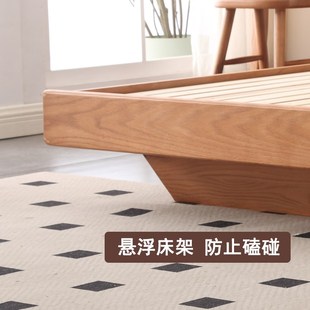 小户型1米2没有无床头135实木床1米5悬浮高箱体储物气压1米8榻榻