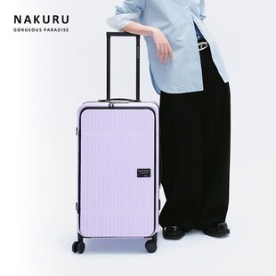 2025新款f拉杆箱26寸大容量前开口铝框行李箱pc材质密码箱结实耐