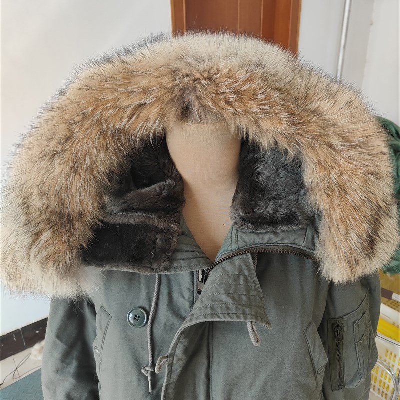 N3b大衣狼毛领 棉服羽绒服帽领领子