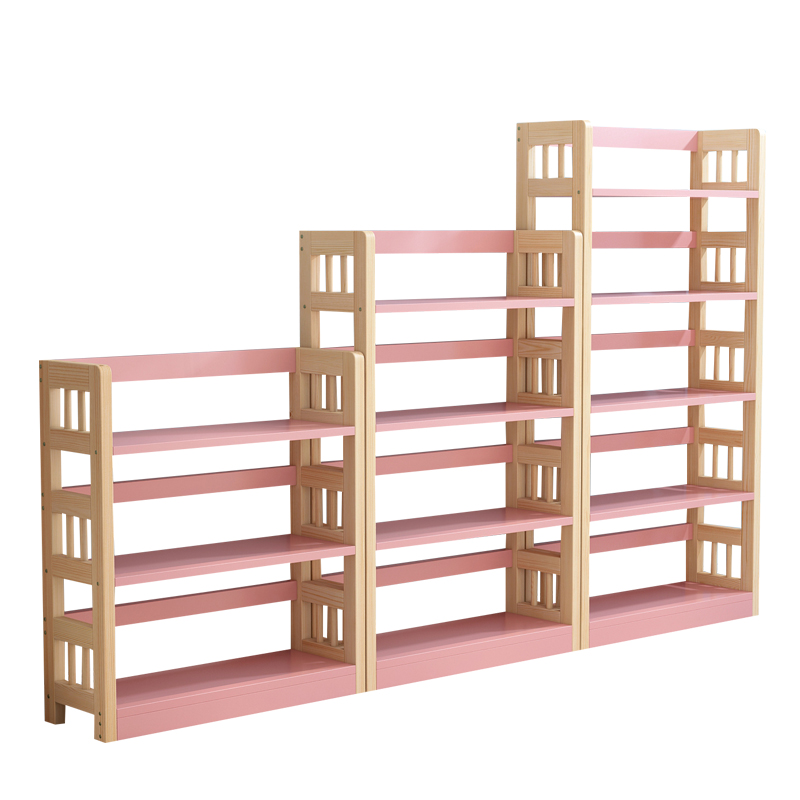 钰宇简易书架实木儿童置物架简约现代落地收纳架学生多层组合书架