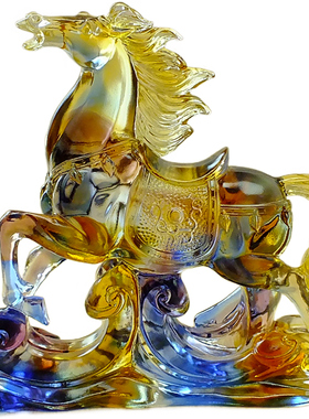 办公桌摆件男士高档办公室琉璃工艺品小精致领导升迁礼物马到功成