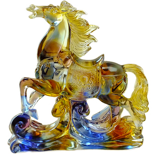 办公桌摆件男士高档办公室琉璃工艺品小精致领导升迁礼物马到功成