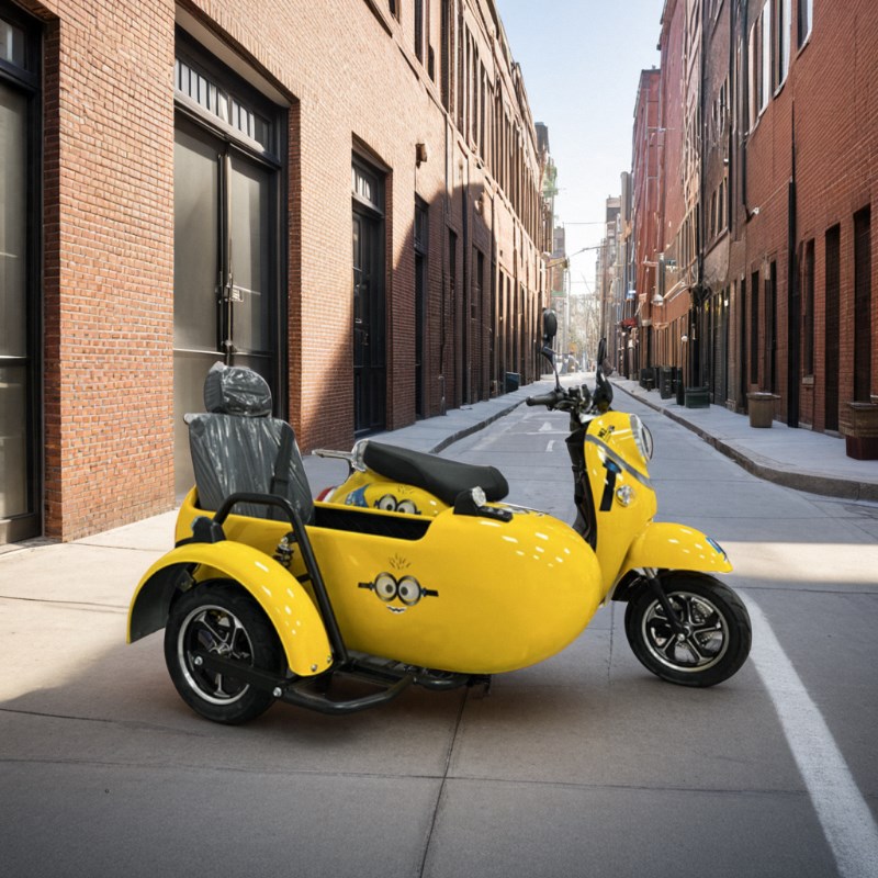 八嘎电动车侉子踏板电动边三轮成人摩托偏三轮72V电摩代步可三人