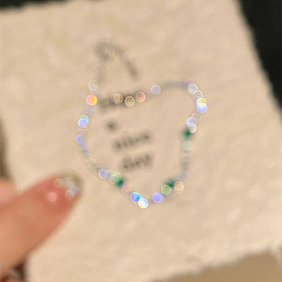 江春水碧超闪祖母绿锆石手链女森系小众清冷感精致高颜值手饰