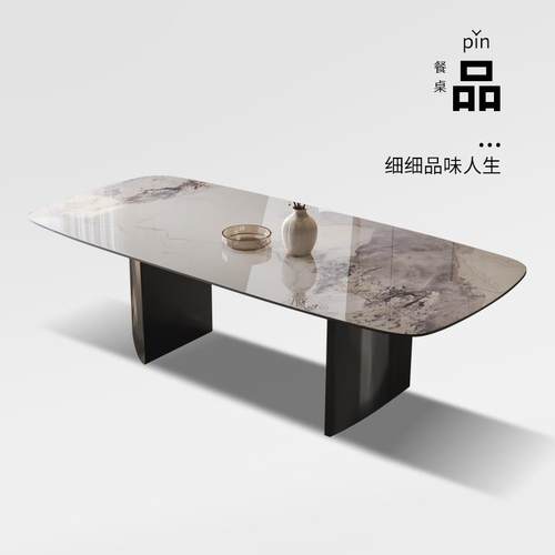 DEEVINCI意式岩板餐桌椅组合极简高端现代简约轻奢家用长方形饭桌