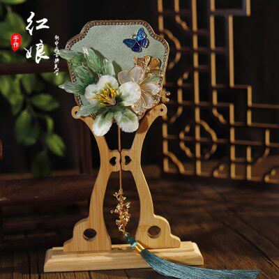 红娘掐丝绒花迷你新娘团扇中式秀禾小扇子晨袍龙凤褂拍照氛围感