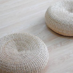 蒲团 圆形加厚榻榻米垫飘窗坐垫草编团拜打坐拜佛垫地垫茶道垫