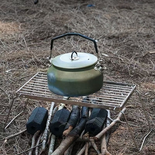 户外炉头支架便携可折叠水壶支架不锈钢条纹网格烤盘支架迷你支架